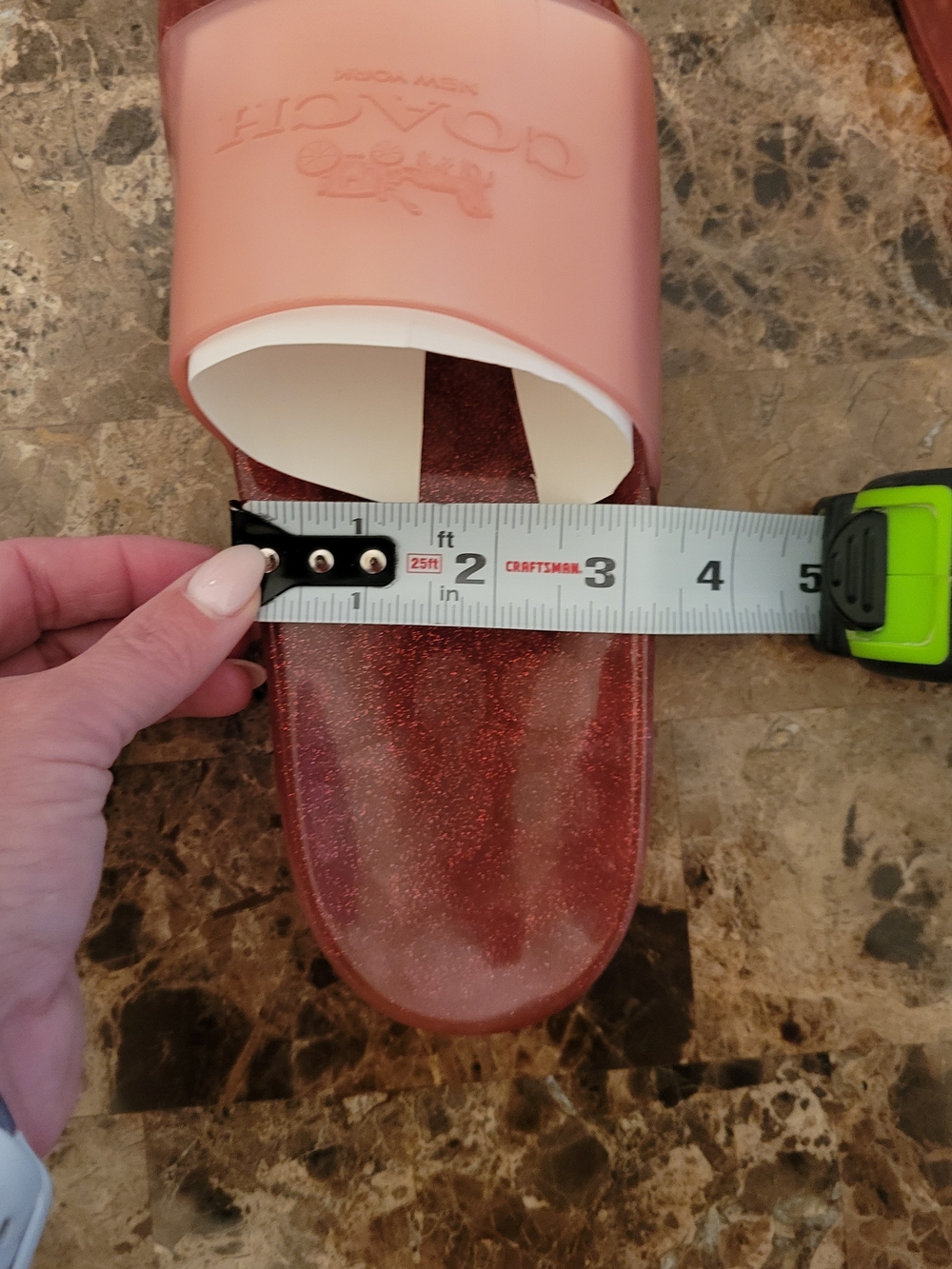 Coach Pink Transparent Slide Sandals - Picture 6 of 7